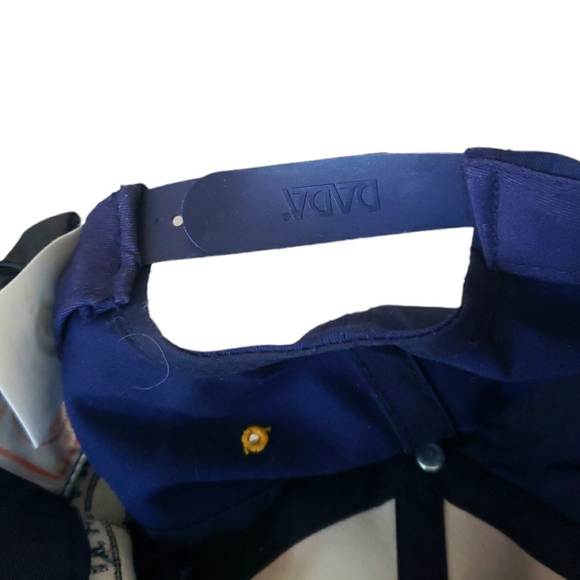 VTG 80s Michigan Wolverines Spellout University Snapback Cap Hat Snap Blue and y - Picture 12 of 15